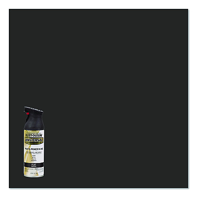Rust-Oleum Universal Premium Spray Paint, Flat Black, 12 oz Aerosol Can (245198EA)