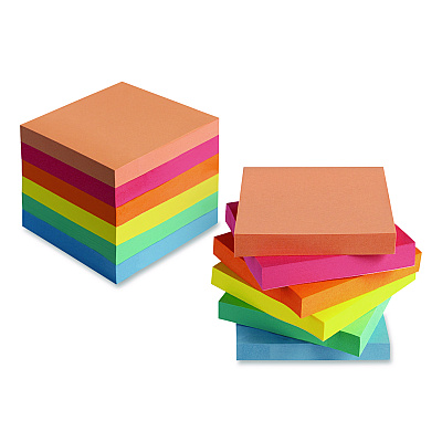 Universal Ultra Sticky Note Pads, 3" x 3", Assorted, 100 Sheets/Pad, 24 Pads/Pack (35631)