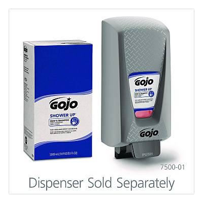 GOJO SHOWER UP Soap and Shampoo, Clean, 5,000 mL Refill Bag, 2/Carton (753002CT)