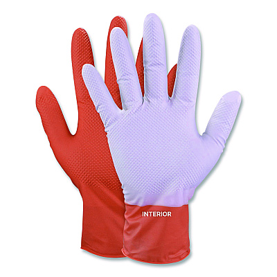 GloveWorks by AMMEX Ultra Industrial Flock-Lined Nitrile Disposable Gloves, XX-Large, 6 mil Thick, 9.06" Long, Orange, 50/Box, 10 Boxes/Carton (GWUOFN49050)