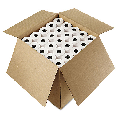 Iconex Impact Bond Paper Rolls, 3" x 85 ft, White, 50/Carton (ICX90742203)