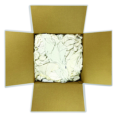 HOSPECO Sweatshirt Rags, Unscented, White, 8/lb, 25 lb/Carton (33325)