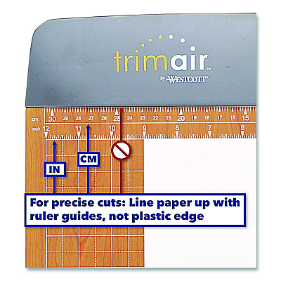 Westcott TrimAir Guillotine Paper Cutter, 30 Sheets, 15" Cut Length, 14 x 22 (15107)