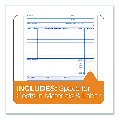 Adams Multipart Job Work Order Pad, Three-Part Carbonless, 5.56 x 7.94, 33 Forms Total (T5868)