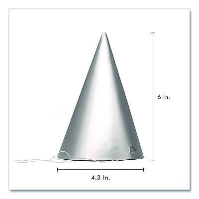 PUKKA PAD Silver and Gold Party Hats, Paper, 4.3 x 6, 24/Pack, 2 Packs/Box (649)