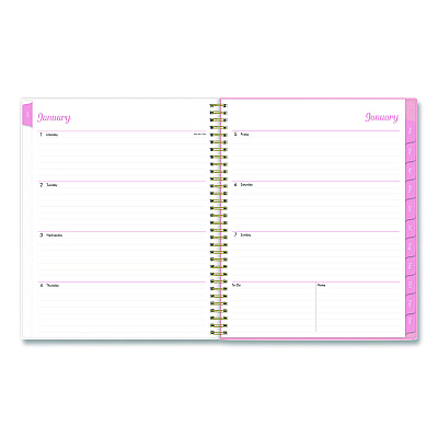 Blue Sky Mimi Pink Weekly/Monthly Planner, Floral Artwork, 11 x 8.5, Pink/Blue/Rose Cover, 12-Month (Jan to Dec): 2026 (137264)