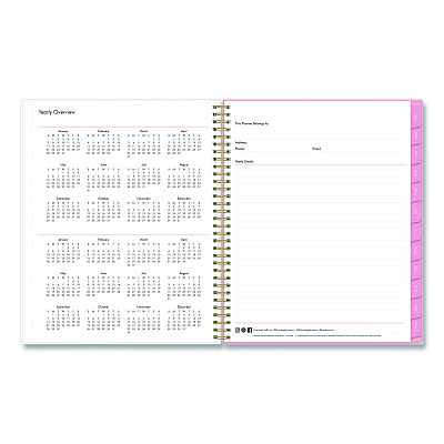 Blue Sky Mimi Pink Weekly/Monthly Planner, Floral Artwork, 11 x 8.5, Pink/Blue/Rose Cover, 12-Month (Jan to Dec): 2026 (137264)