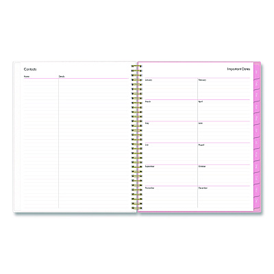 Blue Sky Mimi Pink Weekly/Monthly Planner, Floral Artwork, 11 x 8.5, Pink/Blue/Rose Cover, 12-Month (Jan to Dec): 2026 (137264)