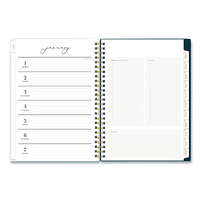 Blue Sky Life Note-It Dania Weekly/Monthly Planner, Floral Artwork, 8.63 x 5.88, Teal/Pink/Blue Cover, 12-Month (Jan to Dec): 2026 (139478)