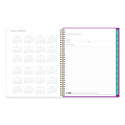 Blue Sky Kelly Ventura Magenta Bloom Weekly/Monthly Planner, Floral Artwork, 11 x 8.5, Multicolor Cover, 12-Month (Jan to Dec): 2026 (140945)