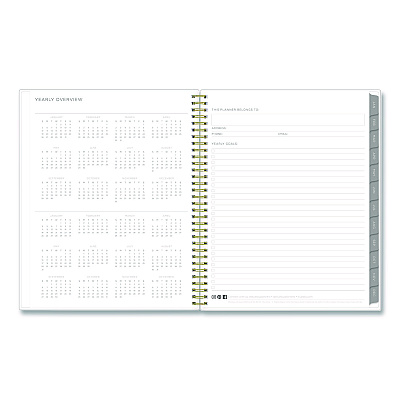 Blue Sky Mimosa Weekly/Monthly Planner, 11 x 8.5, Floral Artwork, Yellow/Green/White Cover, 12-Month (Jan to Dec): 2026 (149059)