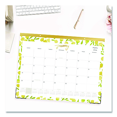 Blue Sky Mimosa Monthly Desk Pad Calendar, 22 x 17, Lemon Artwork, White/Yellow/Green Sheets, 12-Month (Jan to Dec): 2026 (149063)