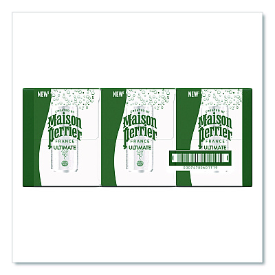 Nestl Maison Perrier Sparkling Water, Plain, 11.15 oz, 8 Cans/Box (60171)