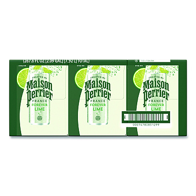 Nestl Maison Perrier Sparkling Water,11.15 oz Can, Lime, 8 Cans/Box (85129)