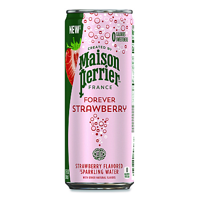 Nestl Maison Perrier Sparkling Water, 11.15 oz Can, Strawberry, 8 Cans/Box (91122)