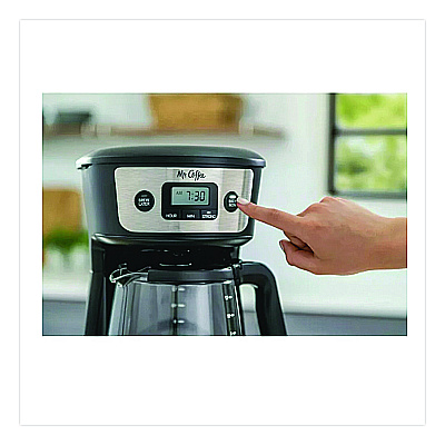 Mr. Coffee 12-Cup Programmable Coffee Maker, Black/Stainless Steel (2176620)