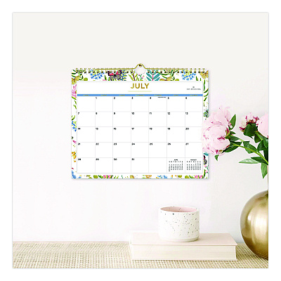 Blue Sky Day Designer Flutter Academic Year Wall Calendar, Butterfly Floral Artwork, 11 x 8.75, 12-Month (July to June): 2025 to 2026 (136694)