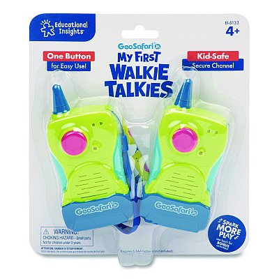 Educational Insights My First Walkie Talkies, Range: 300 ft, 8.9 x 7 x 1.2, Multicolor, 2 Walkie Talkies (5133)