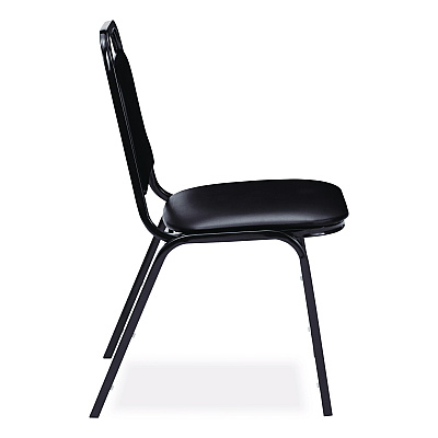 NPS 9100 Series Vinyl Upholstered Stack Chair, Supports Up to 300 lbs, 18" Seat Height, Black Seat/Back/Base, 4/Carton (9110B4)