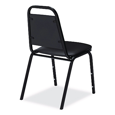 NPS 9100 Series Vinyl Upholstered Stack Chair, Supports Up to 300 lbs, 18" Seat Height, Black Seat/Back/Base, 4/Carton (9110B4)