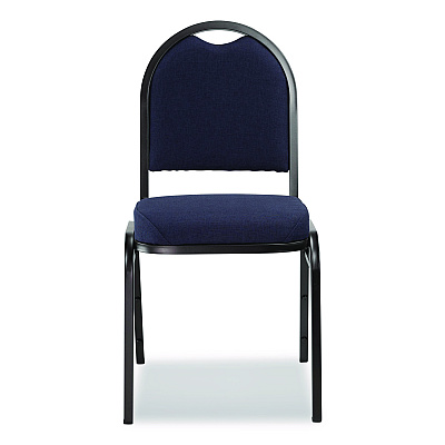 NPS 9200 Series Premium Upholstered Stack Chair, Fabric, Supports 500 lbs, 19" Seat Ht, Midnight Blue Seat/Back, Black Base, 2/Pk (9254BT2)