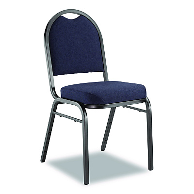 NPS 9200 Series Premium Upholstered Stack Chair, Fabric, Supports 500 lbs, 19" Seat Ht, Midnight Blue Seat/Back, Black Base, 2/Pk (9254BT2)