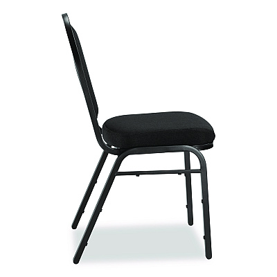 NPS 9200 Series Premium Upholstered Stack Chair, Fabric, Supports 500 lb,19" Seat Height, Ebony Black Seat/Back, Black Base, 2/PK (9260BT2)