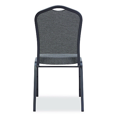 NPS 9300 Series Deluxe Upholstered Stack Chair, Fabric, Supports 500 lb,19" Seat Ht, Nat Graystone Seat/Back, Black Base, 2/PK (9362BT2)