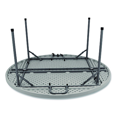 NPS Comfort Max Fold-in-Half Table, Round, 60w x 60d x 29.25h, Speckled Gray Top, Gray Base/Legs (CMFIH60R)