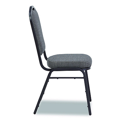 NPS 9300 Series Deluxe Upholstered Stack Chair, Fabric, Supports 500 lb,19" Seat Ht, Nat Graystone Seat/Back, Black Base, 2/PK (9362BT2)