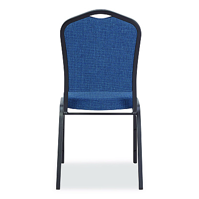 NPS 9300 Series Deluxe Upholstered Stack Chair, Fabric, Supports 500 lb, 19" Seat Ht, Natural Blue Seat/Back, Black Base, 2/Pack (9374BT2)