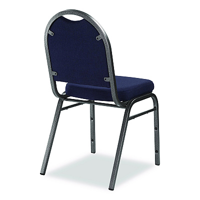 NPS 9200 Series Premium Upholstered Stack Chair, Fabric, Supports 500 lb, 19" Seat Ht, Midnight Blue Seat/Back, Silver Base, 2/PK (9254SV2)