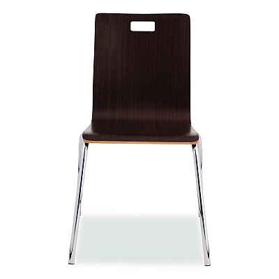 NPS Bushwick Series Bentwood Chair, Supports Up to 500 lb, 18" Seat Height, Espresso Seat, Espresso Back, Chrome Base, 4/Carton (BCC214)