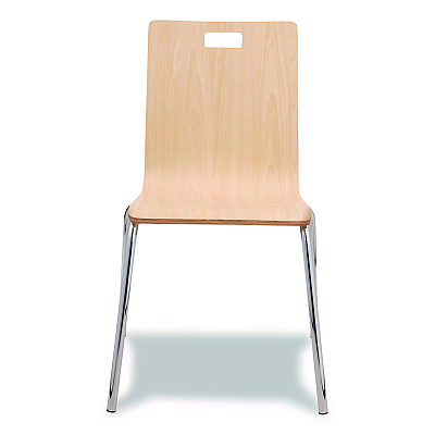 NPS Bushwick Series Bentwood Chair, Supports Up to 500 lb, 18" Seat Height, Natural Seat, Natural Back, Chrome Base, 4/Carton (BCC224)