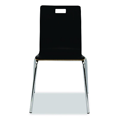 NPS Bushwick Series Bentwood Chair, Supports Up to 500 lb, 18" Seat Height, Black Seat, Black Back, Chrome Base, 4/Carton (BCC234)