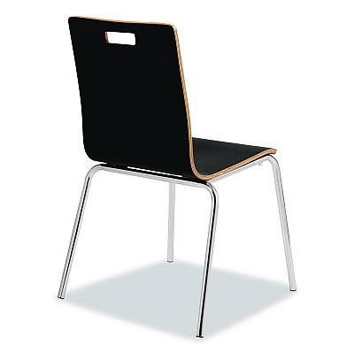 NPS Bushwick Series Bentwood Chair, Supports Up to 500 lb, 18" Seat Height, Black Seat, Black Back, Chrome Base, 4/Carton (BCC234)