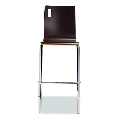 NPS Bushwick Series Bentwood Stool, Supports Up to 500 lb, 30" Seat Height, Espresso Seat, Espresso Back, Chrome Base, 4/Carton (BCS214)