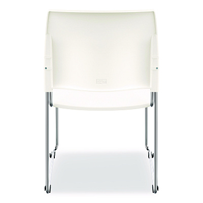NPS 8800 Series Cafetorium Plastic Stack Chair, Supports Up to 500 lb, 18" Seat Height, White Seat/Back, Chrome Base, 4/Carton (880111014)