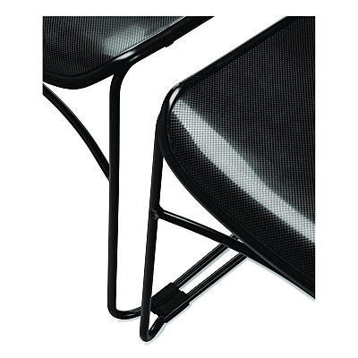 NPS 850 Series Multi-Purpose Ultra Compact Stack Chair, Supports Up to 300 lbs, 17" Seat Height, Black Seat/Back/Base, 4/Carton (850CL4)