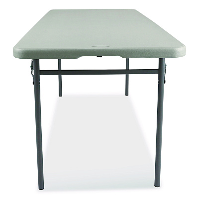 NPS Comfort Max Fold-in-Half Table, Rectangular, 72w x 30d x 29.25h, Speckled Gray Top, Gray Base/Legs (CMFIH3072)