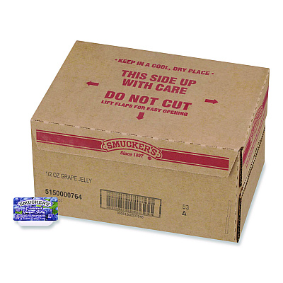 Smucker's Jelly/Jam Plastic Portion Control Cups, Grape, 0.5 oz Cup, 200/Carton (00764)