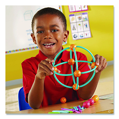 Learning Resources Geometric Shapes Building Set, Grades K to 5, 170 Pieces (LER1776)