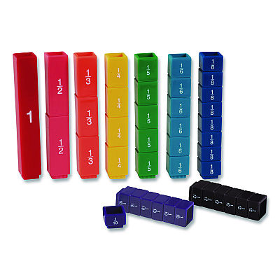 Learning Resources Fraction Tower Fraction Cubes, Grades 1 to 4, 51 Pieces (LER2510)