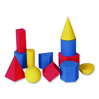 Learning Resources Hands-On Soft Geometric Solids, Grades K to 5, 12 Pieces (LER6120)