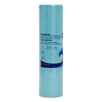 Boardwalk Automotive Wiper Rolls, 9.4 x 11, Blue, 55/Roll, 30 Rolls/Carton (AUTORL1650B)