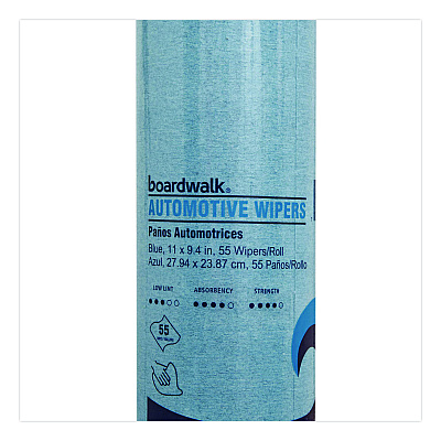Boardwalk Automotive Wiper Rolls, 9.4 x 11, Blue, 55/Roll, 30 Rolls/Carton (AUTORL1650B)