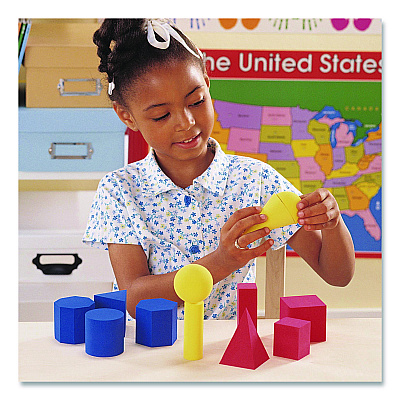 Learning Resources Hands-On Soft Geometric Solids, Grades K to 5, 12 Pieces (LER6120)