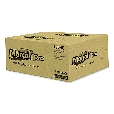 Marcal 100% Premium Recycled Kitchen Roll Towels, 2-Ply, 11 x 8.8, White, 12 Rolls/Carton (250HC)