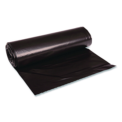 Boardwalk Reprocessed Resin Can Liners, 60 gal, 1.2 mil, 38 x 58, Black, 50 Bags/Carton (519E)