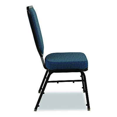 NPS Flex-Back Banquet Chair, Supports Up to 500 lbs, 18.6" Seat Height, Morticia Blue Lagoon Seat/Back, Black Base, 2/Pack (9684BG2)